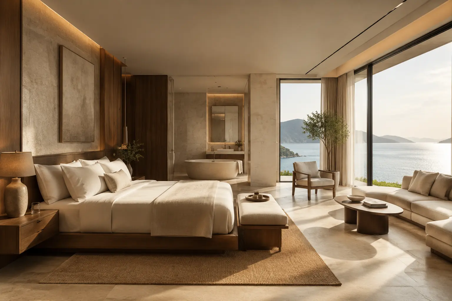 Modern interior scene preview for Qwen Image 2.0 Pro generation