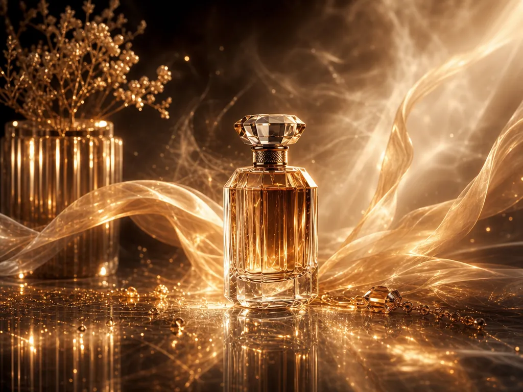 Doubao Seedance 1.0 Pro Quality perfume visual with cinematic golden lighting